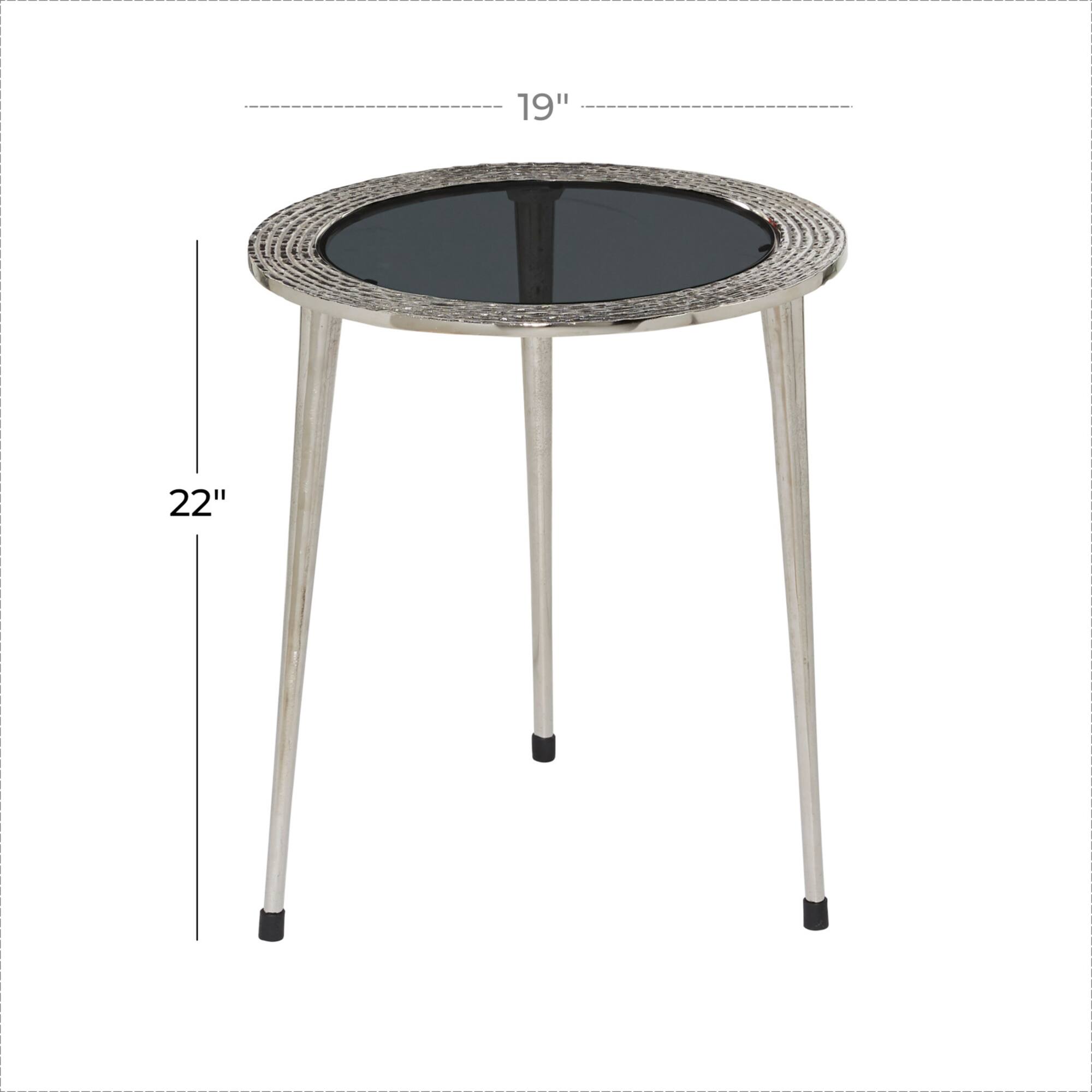 19" Silver Contemporary Aluminum Accent Table